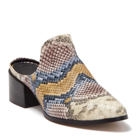 STEVEN Deandra Snakeskin Embossed Mule in Nat Mult - Picture 3 of 14
